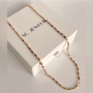 Block Chain Necklace | 18K Gold Plated Modern Luxury Design
